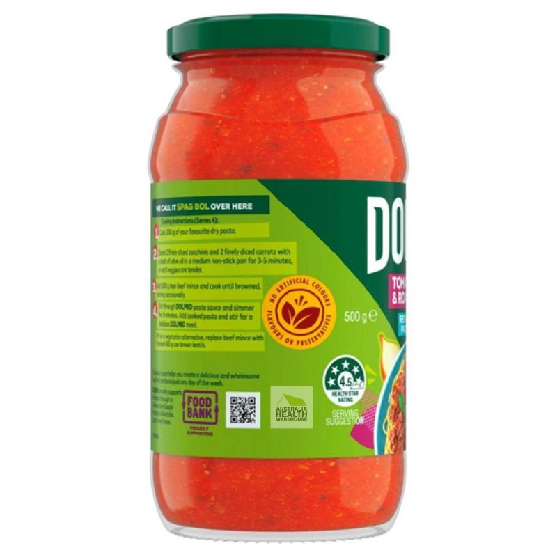 [Expiry Date: 26/04/2027] Dolmio Tomato, Onion & Roast Garlic Salt Reduced Pasta Sauce 500g