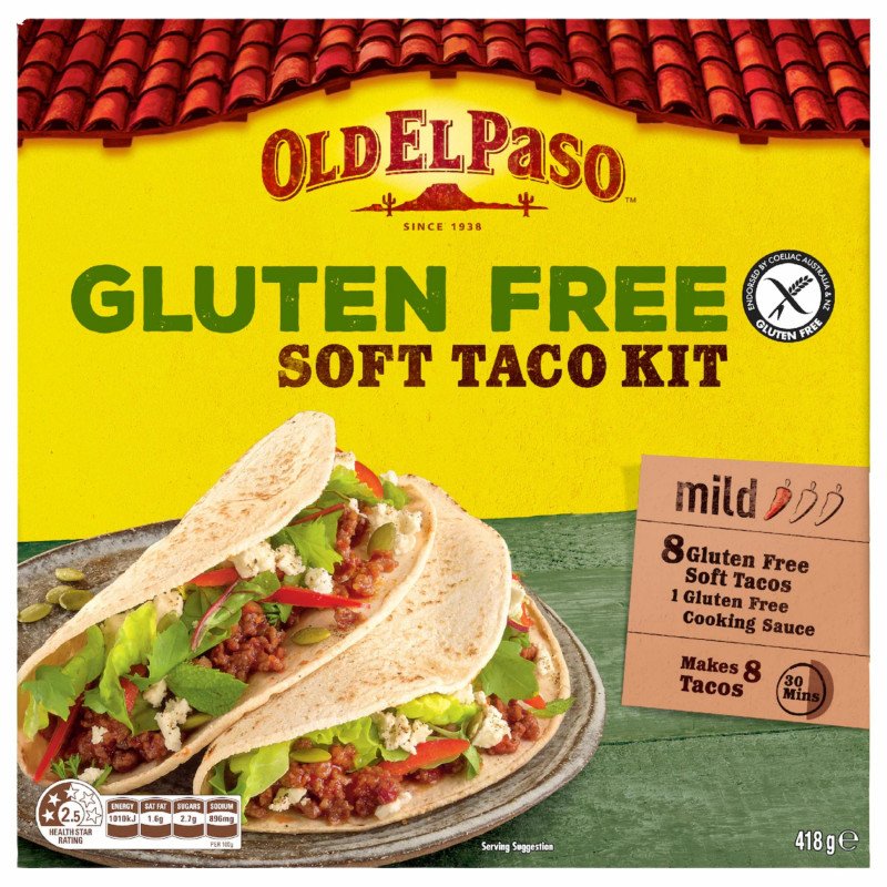 [Expiry Date: 30/12/2026] Old El Paso Gluten Free Soft Taco Kit Mexican Style 418g