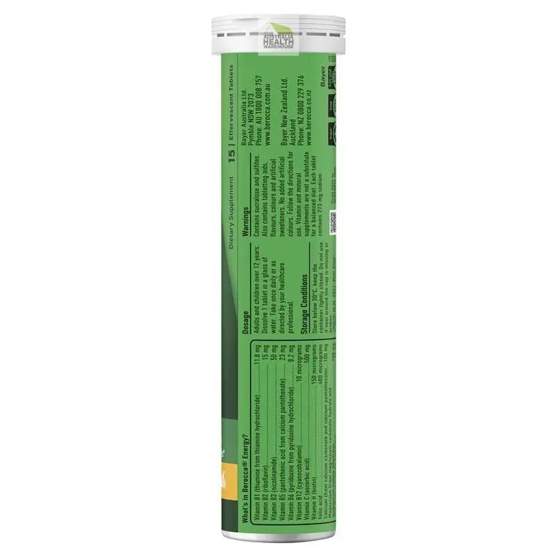 [Expiry: 07/2028] Berocca Energy Mango & Orange 60 Effervescent Tablets