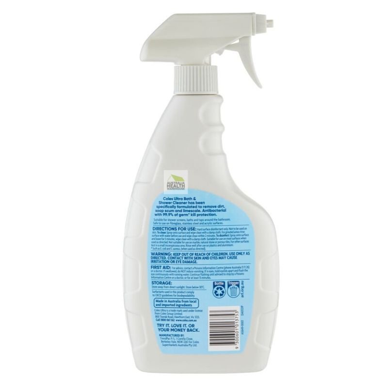 Coles Ultra Bath & Shower Cleaner Spray 750mL