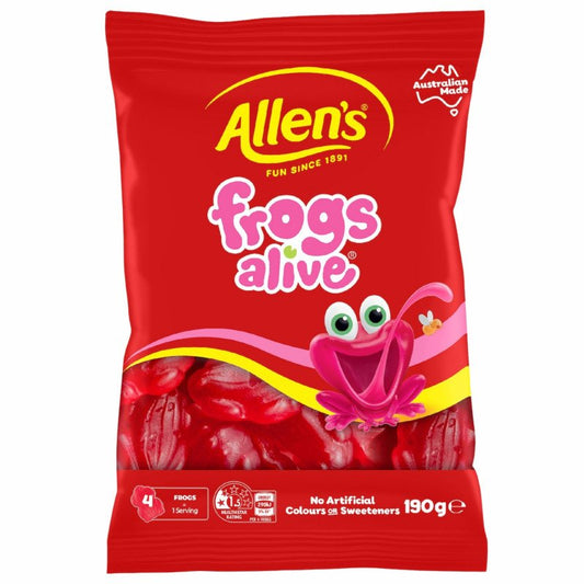 [Expiry: 02/2027] Allen's Frogs Alive Lollies 190g