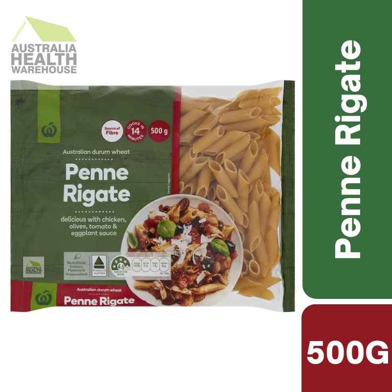 [Expiry: 09/2027] Woolsworth Durum Wheat Pasta Penne Rigate 500g