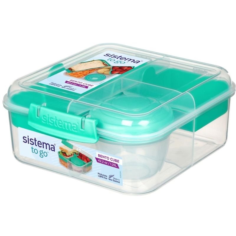 Sistema To Go Bento Cube Food Storage Container Assorted 1.25 Litre (Green)