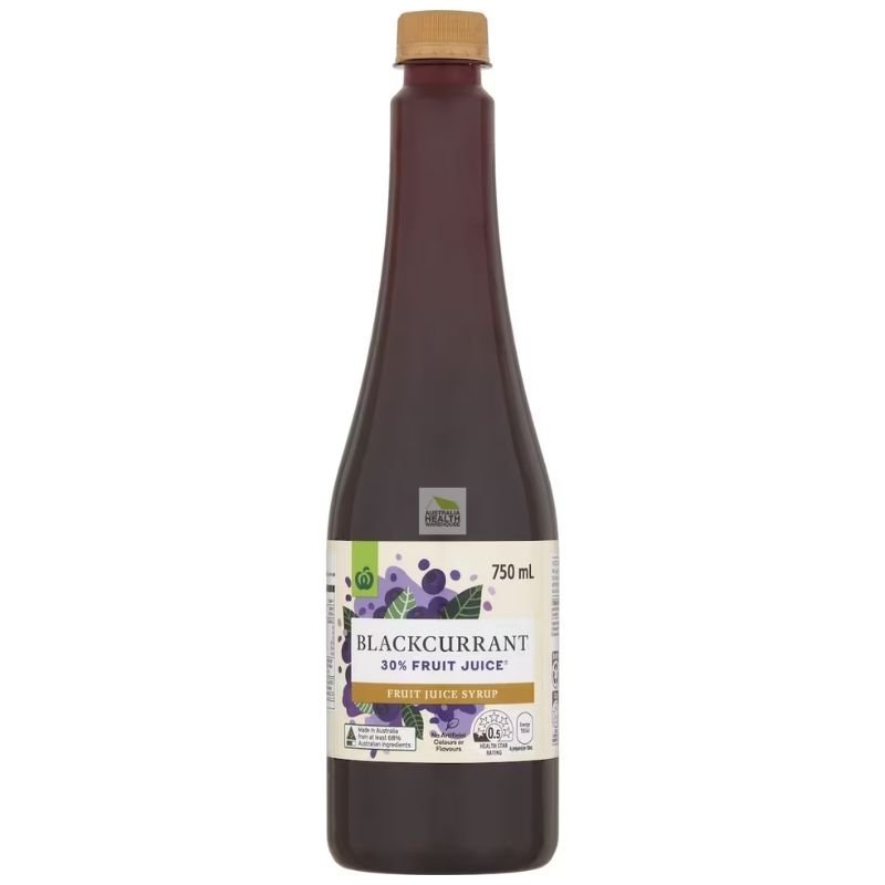 [CLEARANCE Expiry Date: 08/06/2026] Woolworths Blackcurrant Fruit Juice Syrup 750mL