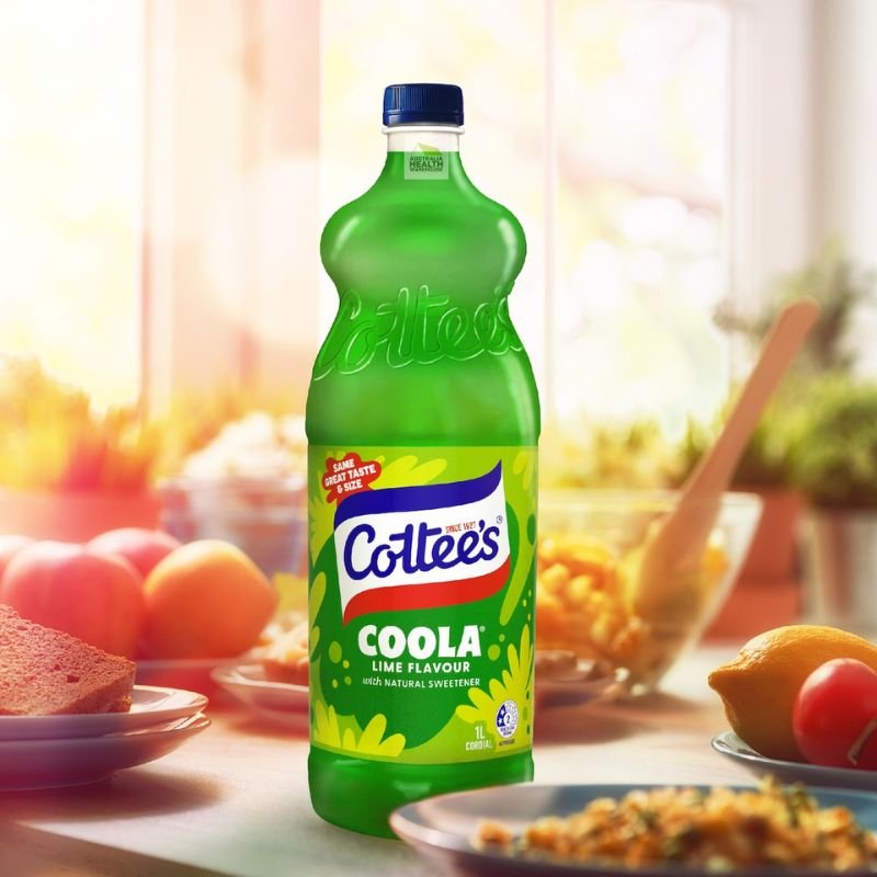 [Expiry Date: 07/12/2026] Cottee's Coola Lime Cordial 1 Litre