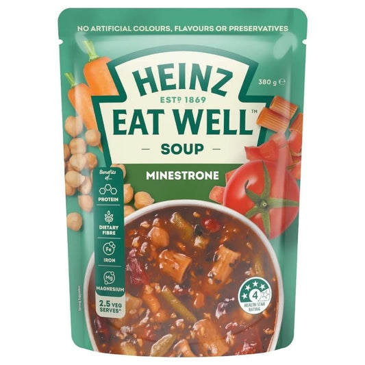 [Expiry Date: 15/12/2026] Heinz Eat Well Soup Pouch Minestrone 380g