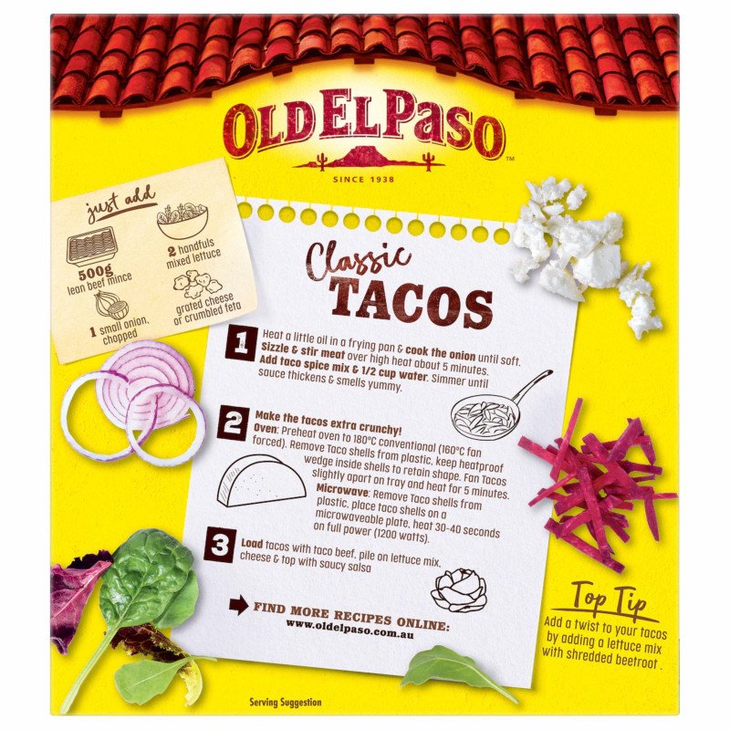 [Expiry Date: 17/02/2027] Old El Paso Jumbo Taco Kit Pdm 345g