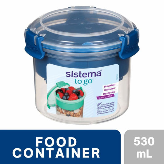 Sistema To Go Breakfast Food Container 530mL (Blue)