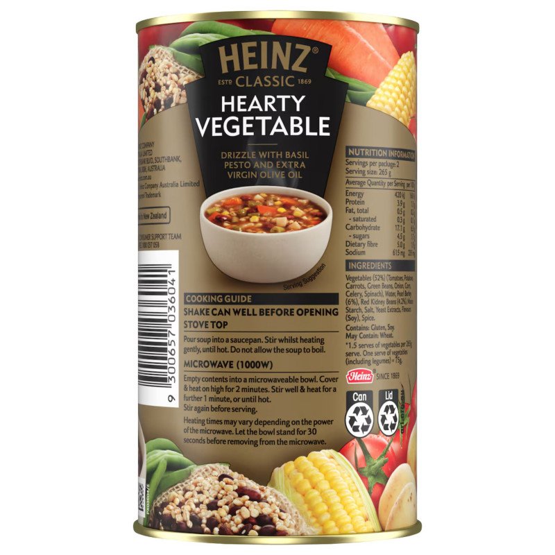 [Expiry Date: 31/07/2028] Heinz Classic Hearty Vegetable Soup 535g
