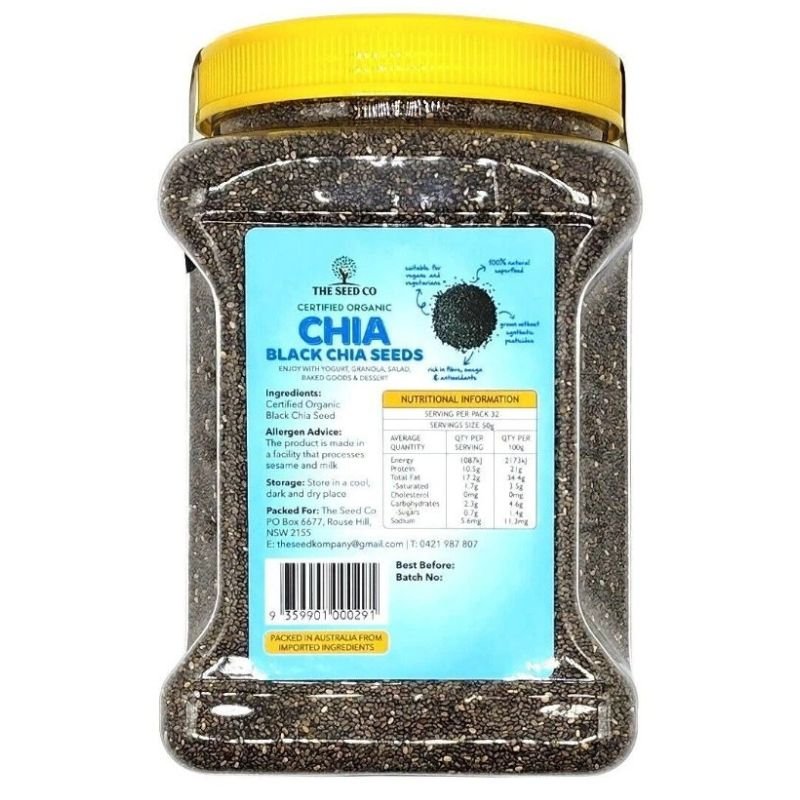 The Seed Organic Co Black Chia Seeds 1.6 KG