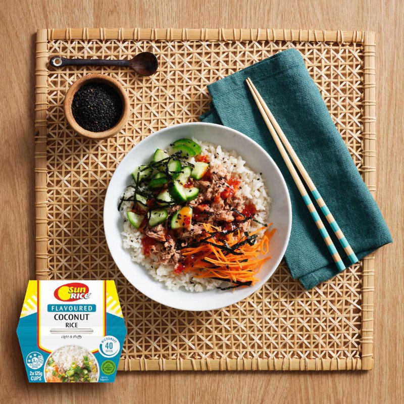[Expiry Date: 27/03/2027] Sunrice Microwave Flavoured Coconut Rice Cups 2 x 125g