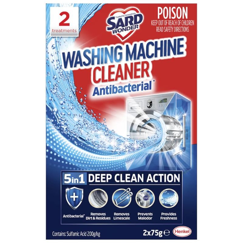 Sard Washing Machine Cleaner Antibacterial 5 In 1 Deep Clean Action 2 x 75g