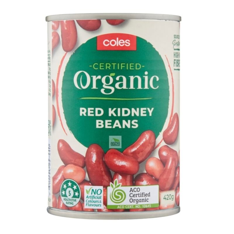 [Expiry Date: 26/05/2028] Coles Organic Red Kidney Beans 420g