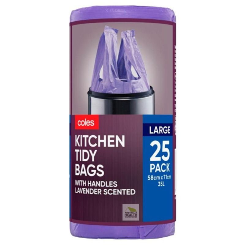 Coles Kitchen Tidy Bags Lavender Scented Large 25 Pack