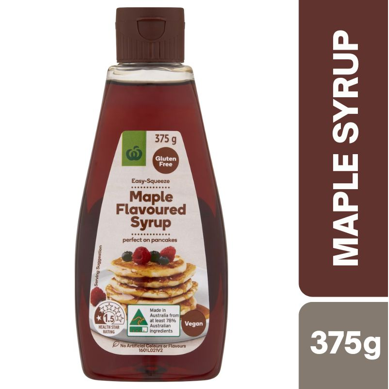 [Expiry Date: 16/10/2027] Woolworths Maple Flavoured Syrup 375g | Oz Mart