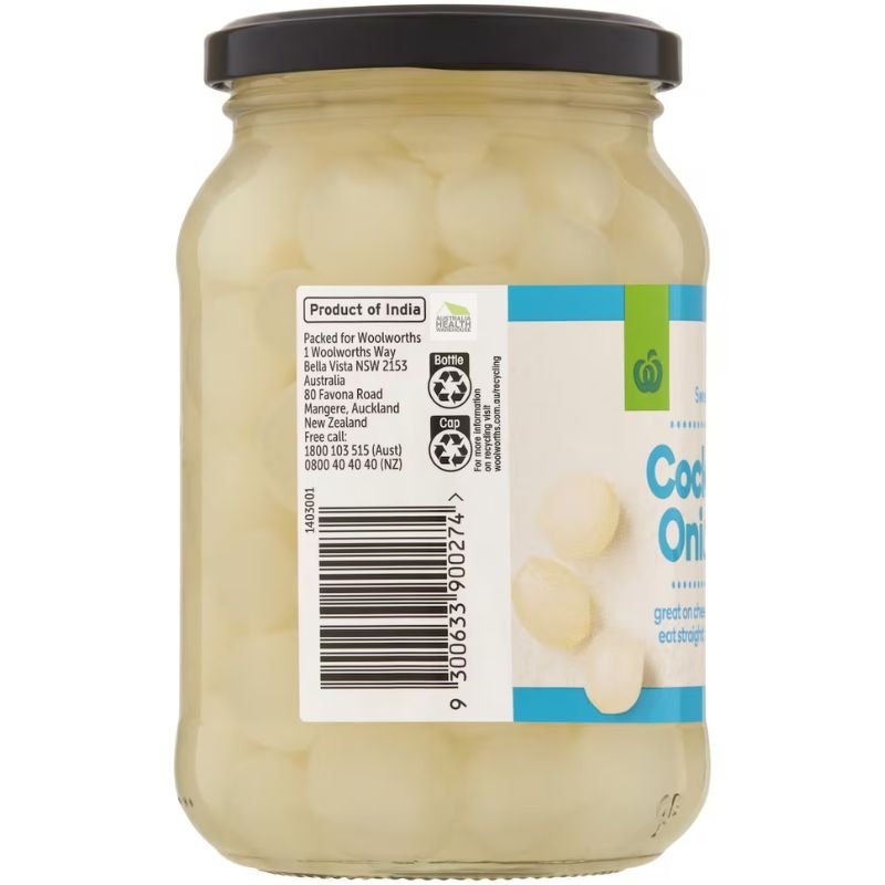 [Expiry: 19/08/2027] Woolworths Cocktail Onions 500g