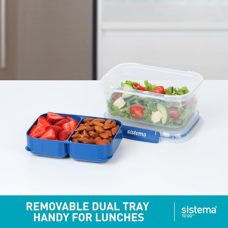 Sistema To Go Rectangle Stax Food Container 1 Litre (Blue)