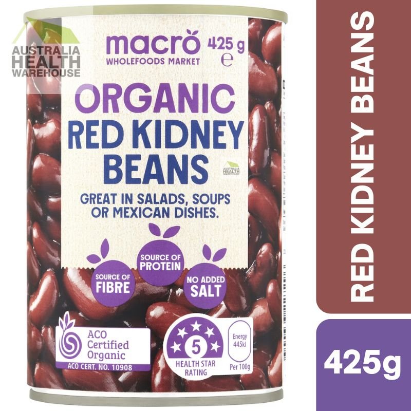 [Expiry: 05/2028] Woolworths Macro Organic Red Kidney Beans No Added Salt 425g