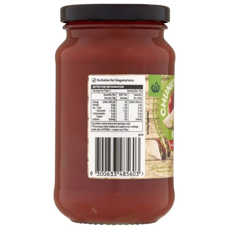 Woolworths Chunky Salsa Mild 375g