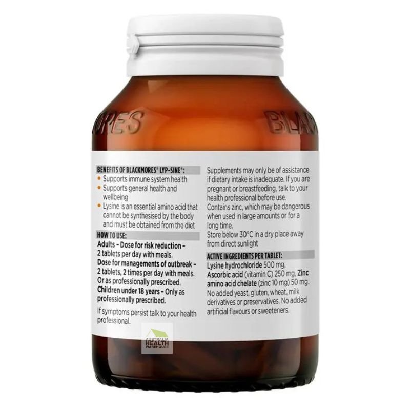 [Expiry: 01/2029] Blackmores Lyp-sine 100 Tablets