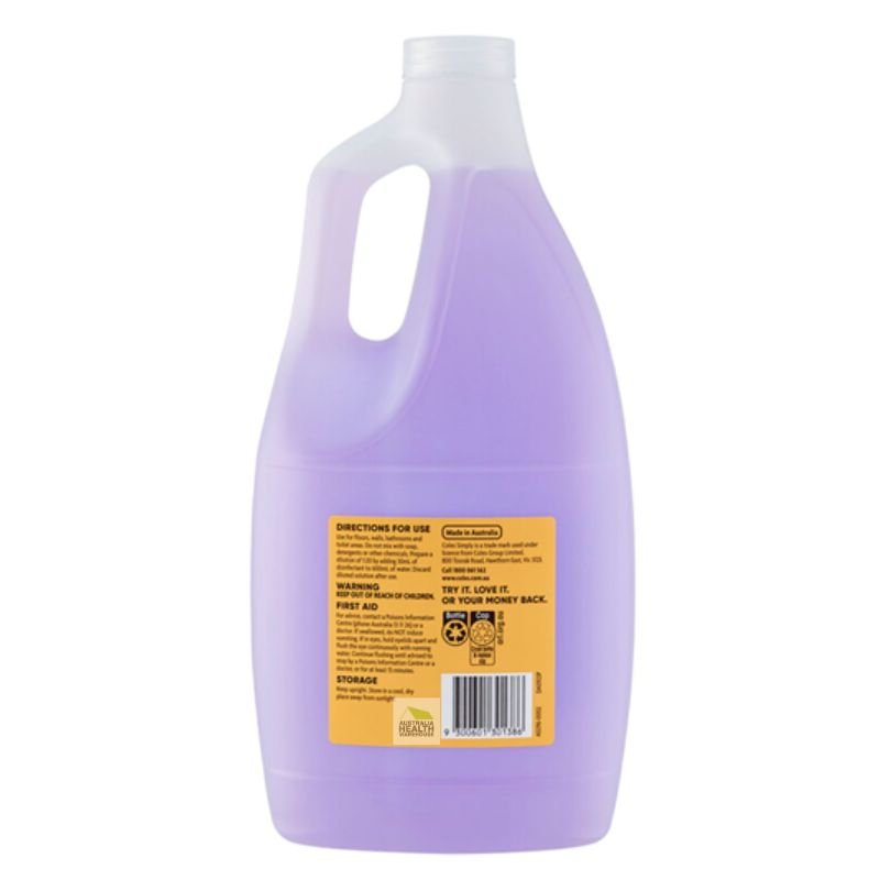 [Expiry Date: 27/10/2027] Coles Simply Disinfectant Lavender 2 Litre