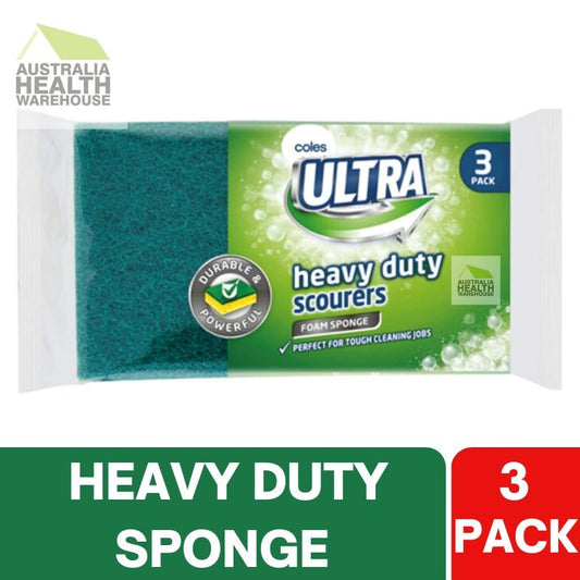 Coles Ultra Heavy Duty Sponge Scourer 3 Pack