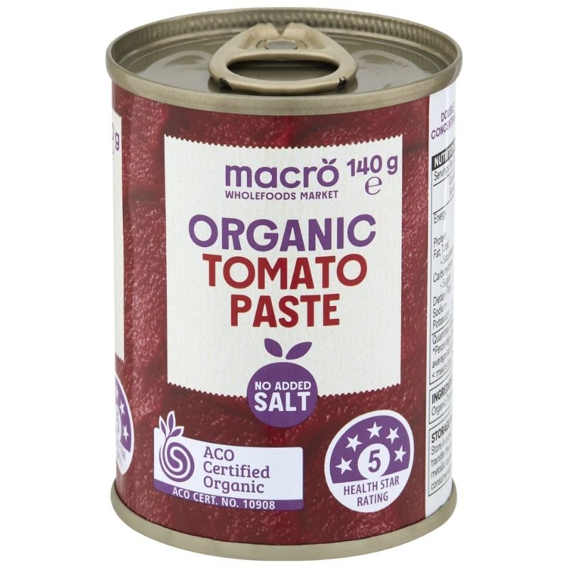 [Expiry Date: 31/07/2027] Woolworths Macro Organic Tomato Paste No Added Salt 140g