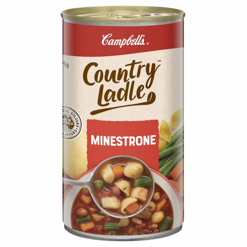 [Expiry Date: 11/12/2027] Campbell's Country Ladle Soup Can Minestrone 495g