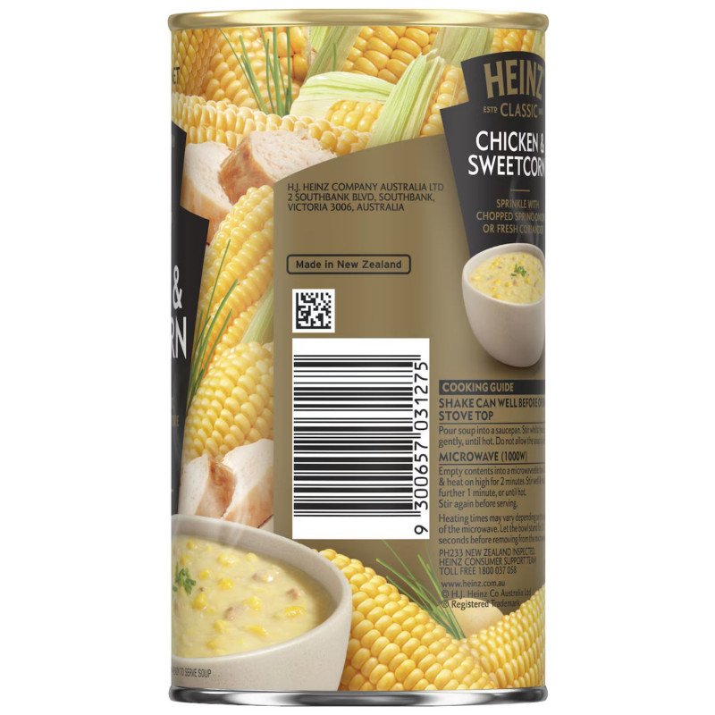 [Expiry Date: 31/08/2028] Heinz Classic Chicken & Sweetcorn Soup 535g
