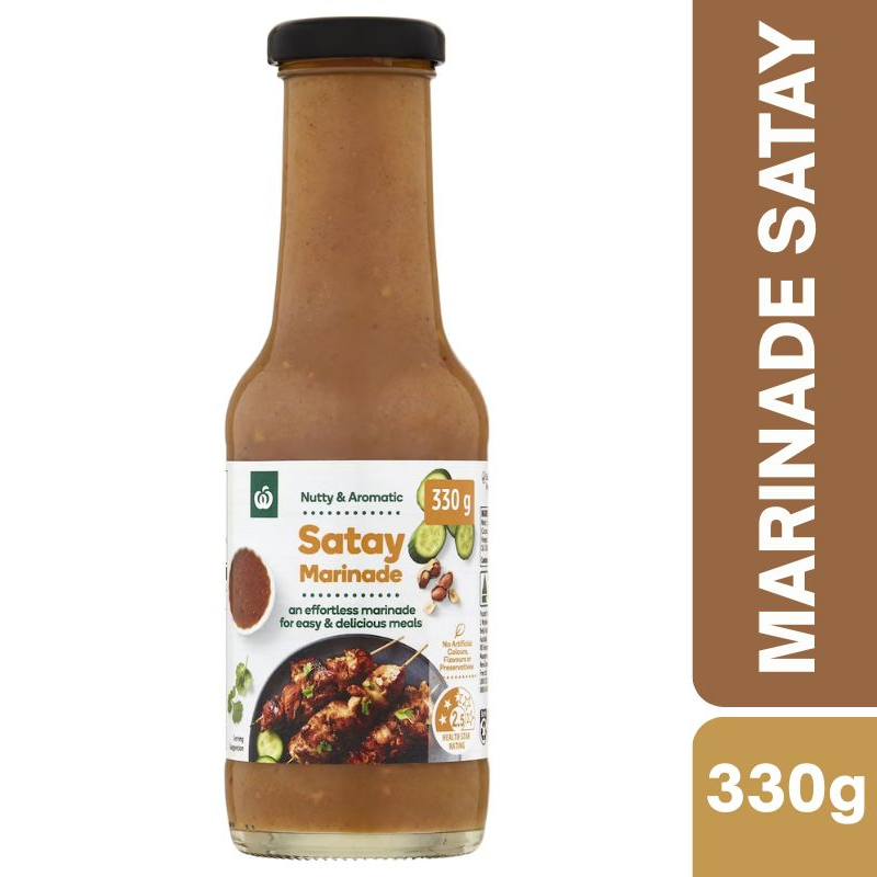 [CLEARANCE Expiry Date: 25/08/2026] Woolworths Satay Marinade 330g