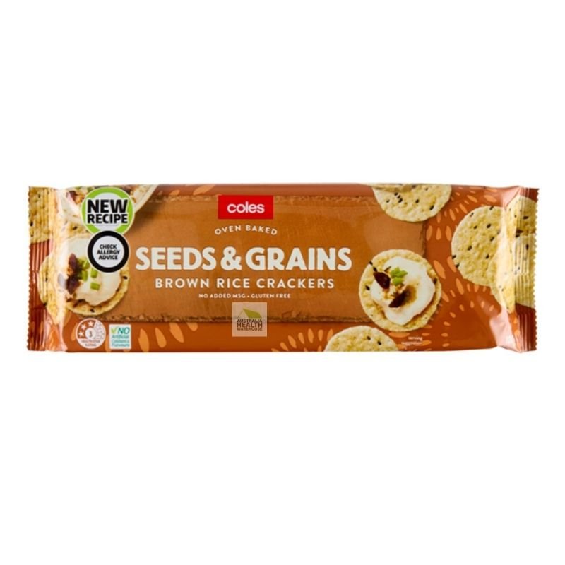 [CLEARANCE Expiry: 01/11/2025] Coles Multigrain Brown Rice Crackers 100g