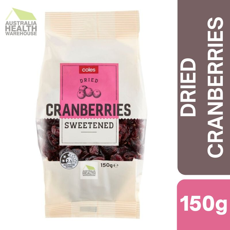 [CLEARANCE Expiry: 15/08/2026] Coles Dried Cranberries Sweetened 150g