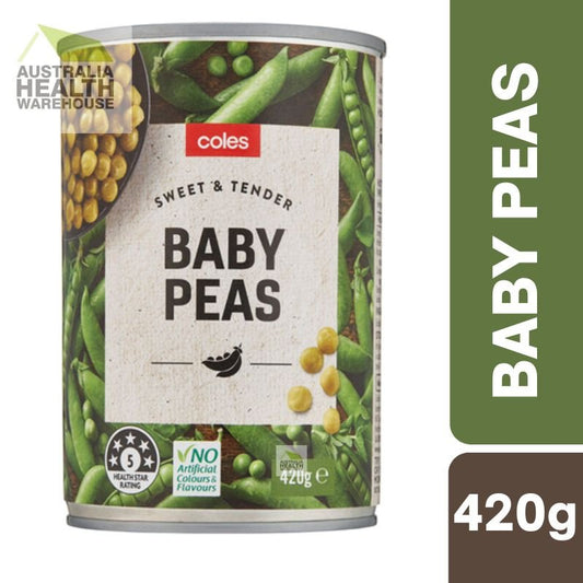 [Expiry Date: 30/06/2028] Coles Baby Peas 420g