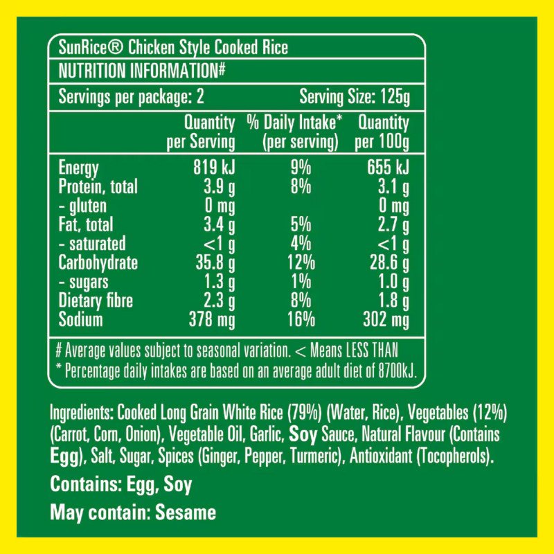 [Expiry Date: 14/03/2027] Sunrice Microwave Flavoured Chicken Style Rice Cups 2 x 125g