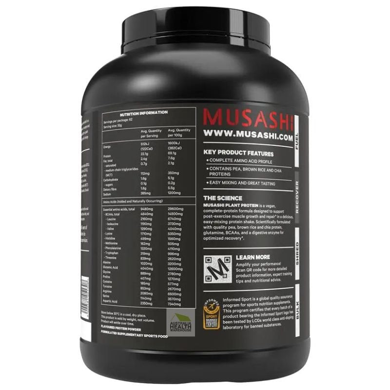 [Expiry: 13/05/2027] Musashi Plant Protein Chocolate 2kg