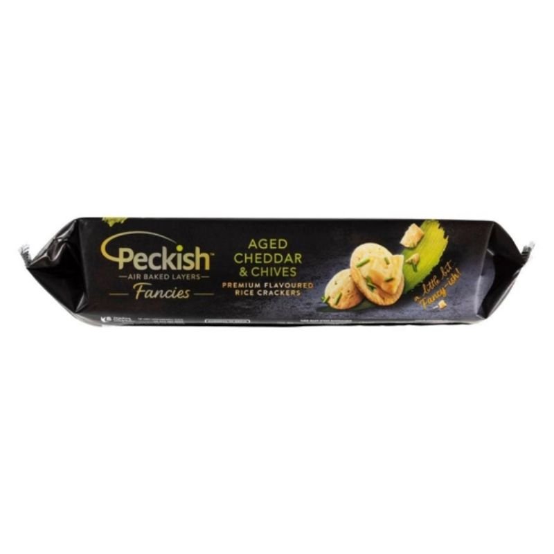 Peckish Fancies Aged Cheese & Chives Rice Crackers 90g