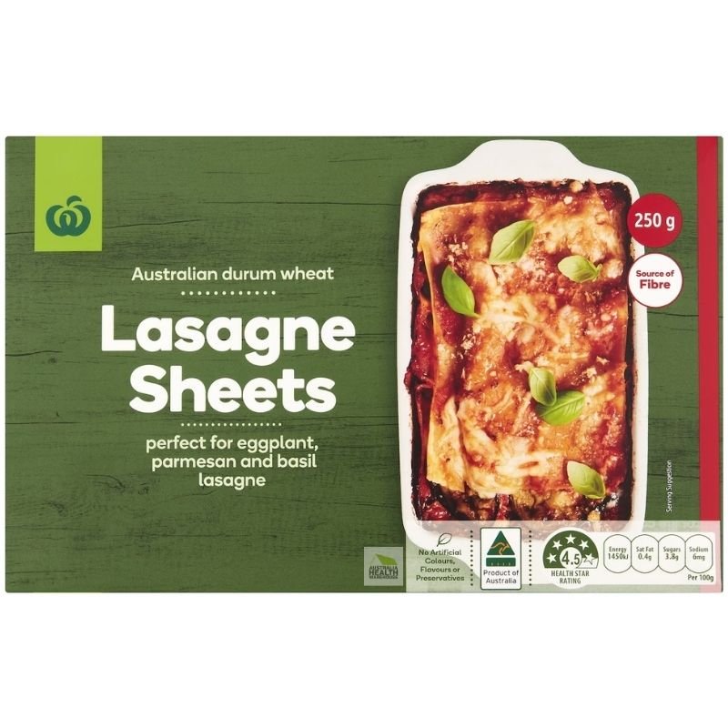 [Expiry: 16/09/2027] Woolworths Lasagne Sheets 250g