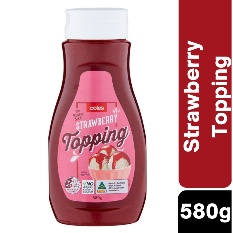 [CLEARANCE Expiry: 06/06/2025] Coles Strawberry Topping 580g