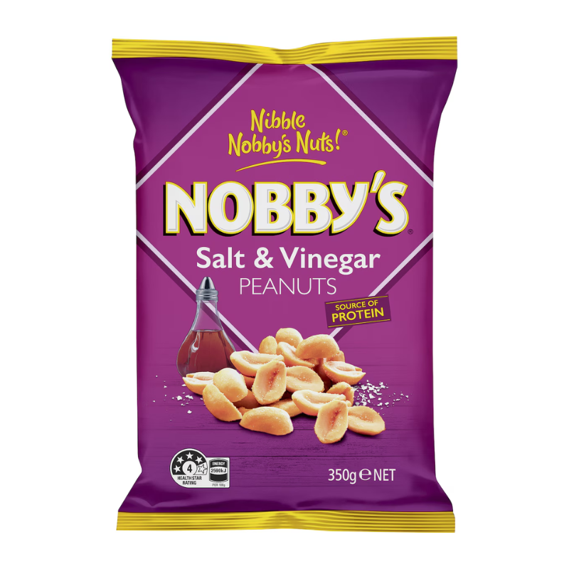 [Expiry: 06/12/2026] Nobby's Salt & Vinegar Peanuts 350g