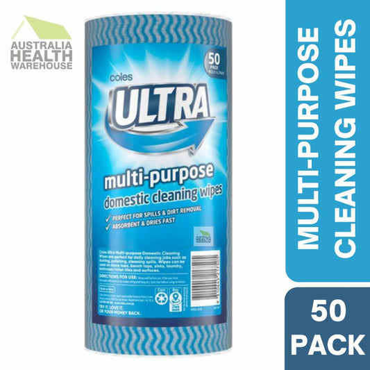 Coles Ultra Multi-Purpose Domestic Cleaning Wipes 50 Pack