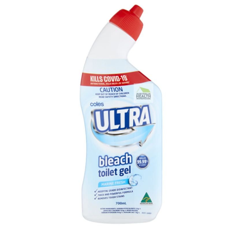 [Expiry Date: 26/09/2026] Coles Ultra Bleach Toilet Gel Marine Fresh 700mL