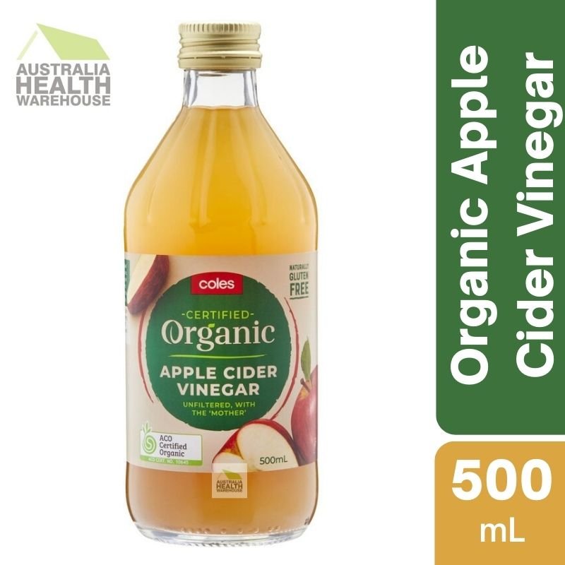 [Expiry Date: 04/2026] Coles Certified Organic Apple Cider Vinegar 500mL