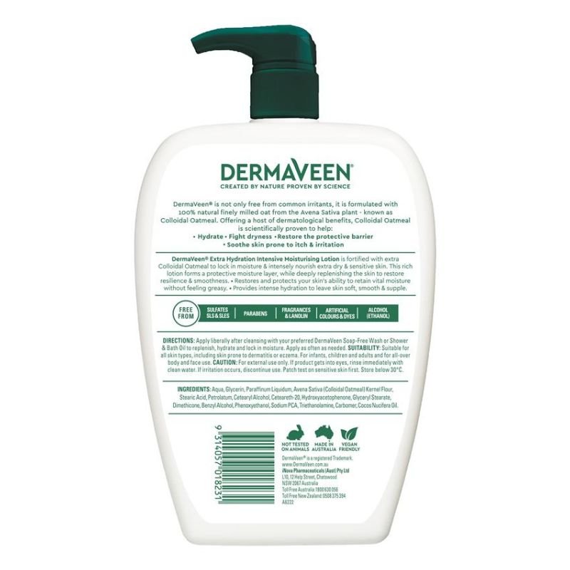 [Expiry: 10/2026] DermaVeen Extra Hydration Intensive Moisturising Lotion 1.25 Litre