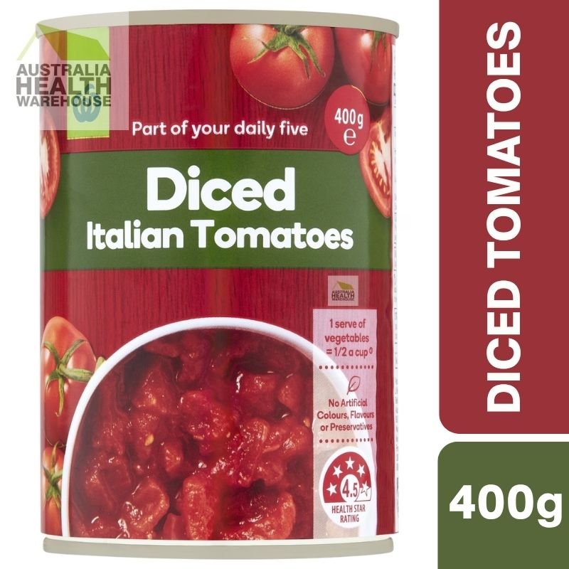 [Expiry: 31/08/2027] Woolworths Diced Italian Tomatoes 400g