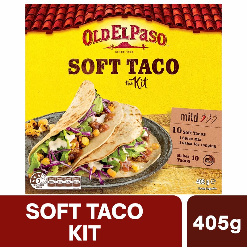 [Expiry Date: 29/03/2027] Old El Paso Soft Taco Dinner Kit Mexican Style 405g