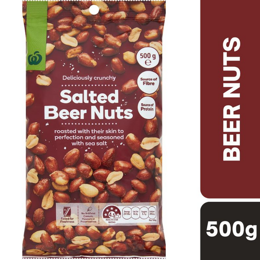 [Expiry: 16/11/2026] Woolworths Salted Beer Nuts 500g
