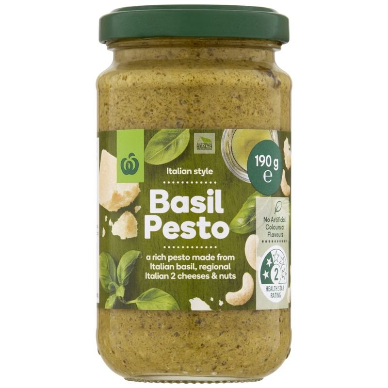 [Expiry: 18/10/2027] Woolworths Basil Pesto 190g