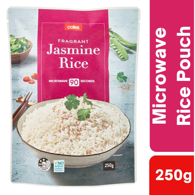 [Expiry Date: 15/09/2026] Coles Fragrant Jasmine Microwave Rice 250g