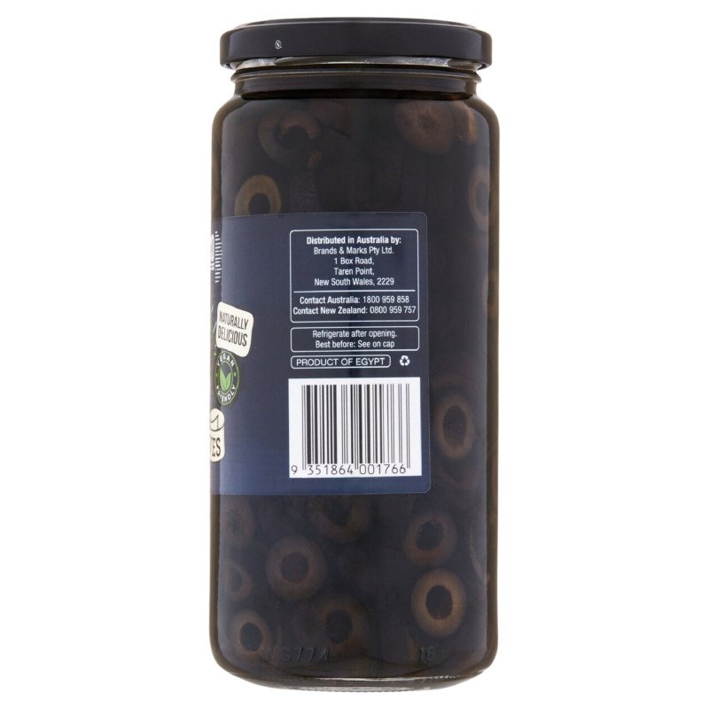 [Expiry Date: 15/09/2028] Bryne Co Sliced Black Olives 450g