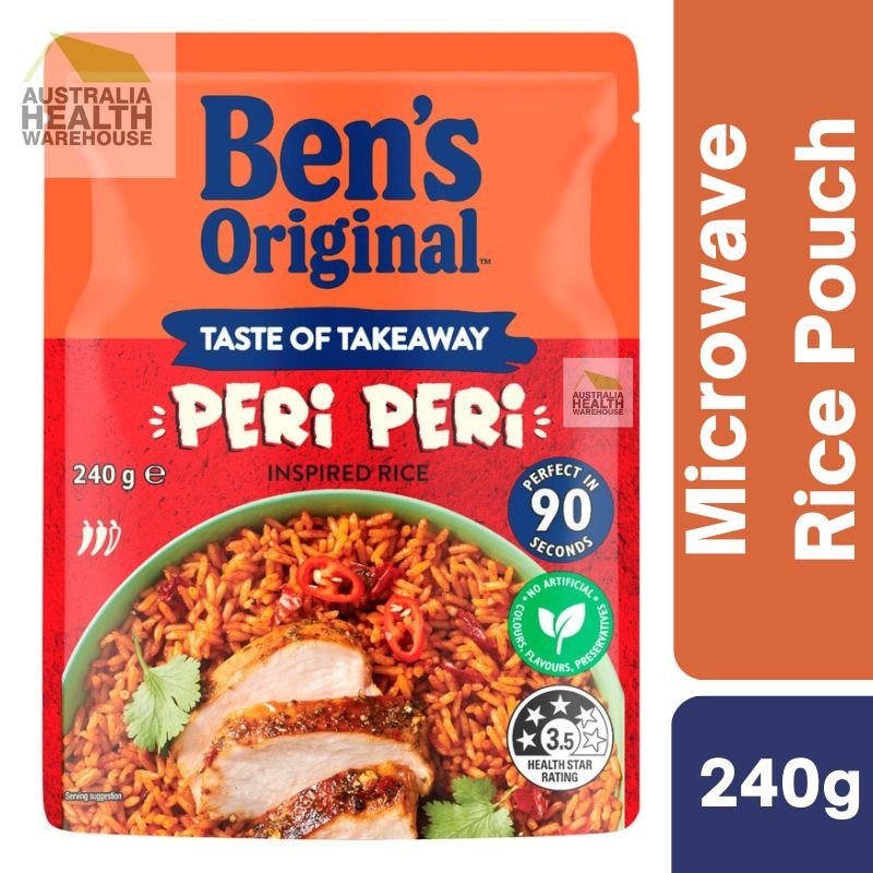 [Expiry: 21/12/2026] Ben's Original Taste of Takeaway Peri Peri Rice Microwave Rice Pouch 240g|Oz Mart
